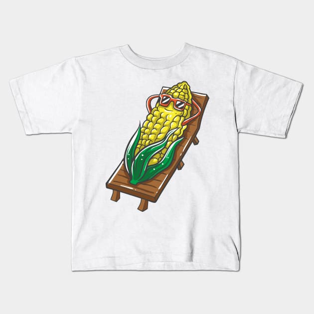corn relaxing summer Kids T-Shirt by Mako Design 